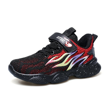 

Kids Breathable Ultralight Flame Print Sneakers For Fall & Winter