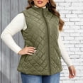 thumbnail image 6 of Plus Size Vest for Women Baeitkot Lightweight Quilted Zip Front Sleeveless Jacket with Pockets Casual Streetwear Army Green XL, 6 of 8