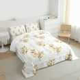thumbnail image 3 of jejeloiu Vintage Flower Full Size Comforter Sets,Rustic Floral Bedding Comforter Set,Brown White Bedding Sets For Adult,Breathable Home Decor Reversible,3-Piece, 3 of 8