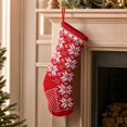 thumbnail image 2 of Knitted Festive Christmas Stocking for Christmas Tree Hanging Decor, Soft Wool Gift Sock Ornament for Fireplace Mantel and Home, 2 of 6
