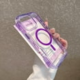 thumbnail image 4 of Dteck Magnetic Case for iPhone 11, Compatible with MagSafe, Shockproof Protective Bumper Phone Case for iPhone 11,Purple-Clear Back, 4 of 7