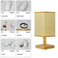 thumbnail image 6 of PPgejGEK Table Lamp for Bedroom 3 Way Dimmable Nightstand Lamp with Round Flaxen Fabric Shade for Living Room Office Dorm, Solid Wood, LED Bulb Included up to 65% off, 6 of 7
