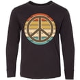 thumbnail image 3 of Inktastic Retro Peace Sign Sunset Long Sleeve Youth T-Shirt, 3 of 5