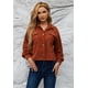 thumbnail image 1 of Chaqueta de pana lisa para mujer, chaqueta con solapa, chaqueta camisera informal, 1 of 7