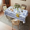 thumbnail image 5 of Rectangle Tablecloth - 60 x 102 Inch Blue Floral Rustic Tablecloth Classic French Country Printed Table Cover Farmhouse Decoration, Suitable for Home, Kitchen Dining, 5 of 7