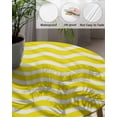 thumbnail image 3 of Yellow Striped Texture Water Ripple Fitted Round Tablecloths Elastic Edged Table Covers 36"-44",Abstract Minimalist Wave Waterproof Dining Room Table Cloth for Kitchen Holiday Party Tables Decor, 3 of 6