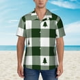 thumbnail image 4 of Bixox Men's Hawaiian Shirts Men's Green White Christmas Tree Lumberjack Plaid Print Short-Sleeve Shirt-Large, 4 of 8