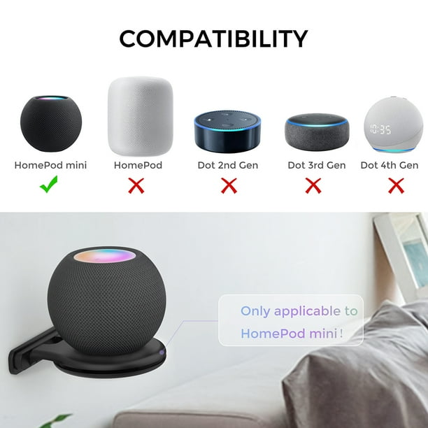 Peggybuy 1pc Wall Mount Stand Hanger for HomePod Mini Smart Speaker Holder Black