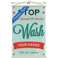 thumbnail image 3 of Stop The Spread of Germs - Wash Your Hands Wall Poster with Wooden Magnetic Frame, 22.375" x 34", 3 of 5
