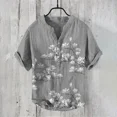 thumbnail image 3 of Chemise d'Été pour Hommes à Impression 3D style Chinois Fleur de Prunier Décontractée à Manches Courtes QZX, 3 of 7