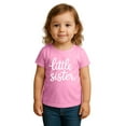 thumbnail image 2 of Little Sister Shirt for Girls Toddler Youth – Cute Sibling Announcement Tee for Baby Reveal, Candy Pink X-Large, 2 of 2