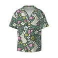 thumbnail image 6 of Kdxio Men's Hawaiian Shirt for Men Short Sleeve Shirt Retro Bunny Floral Summer Casual Holiday Beach Button Down T-Shirts, 6 of 7