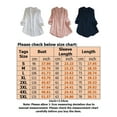 thumbnail image 2 of Avamo Plus Size Women V Neck Collarless Long Sleeve Button Down Pocket Casual Shirt Tops Cotton Linen Tunic Oversized Kaftan Blouses Ladies Plain Shirts, 2 of 3