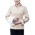 thumbnail image 1 of Uniformes de limpieza Manga larga Cómodo Espalda recta Ropa de camarera transpirable para hoteles Restaurantes Cafeterías Beige XL Estilo de mujer Inevent LF000333-04, 1 of 7