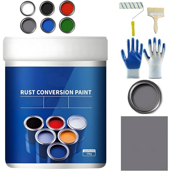 500g Weatherproof Rust Converter Paint for Metal,Gray Water-Based metal Rust Inhibitor Multi-Color Industrial PAINT