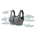 thumbnail image 3 of Graflsoa High-Impact Front-Zip Sports Bra with Adjustable Back Closure, Moisture-Wicking & Breathable Mesh, Removable Padding, Full Cup Support for Yoga, Fitness, and Running - Orange, Size 4XL, 3 of 7