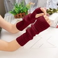 thumbnail image 3 of Long Knitted Arm Warmers Fingerless Gloves with Thumb Hole, Warm Winter Solid Color Stretchable Arm Sleeves for Women Men, 53cm Extra Length Forearm Cover for Cold Weather Indoor Outdoor Use(Grey), 3 of 7