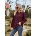 thumbnail image 5 of PTHTECHUS Womens Long Sleeve Tops Crew Neck Casual Fall Long Sleeve Sweatshirts Tunic Tops Lightweight Pullover, 5 of 7