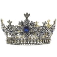 thumbnail image 2 of Here's a polished and professional product description based on your input:\n\n \n\n**Elegant Rhinestone Bride Crown Headdress – Vintage Baroque Wedding, 2 of 5