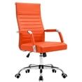 thumbnail image 7 of Lacoo Mid-Back Faux Leather Office Desk Chair Executive Conference Task Chair with Arms, Orange, 7 of 7