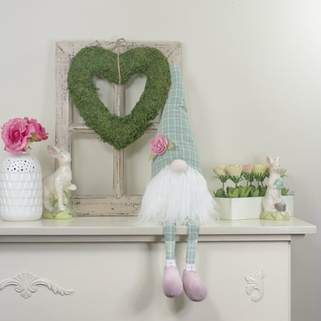 Northlight Spring Floral Plaid Gnome Figure with Dangling Legs - 28  - Green and White price history on PriceWatchPro