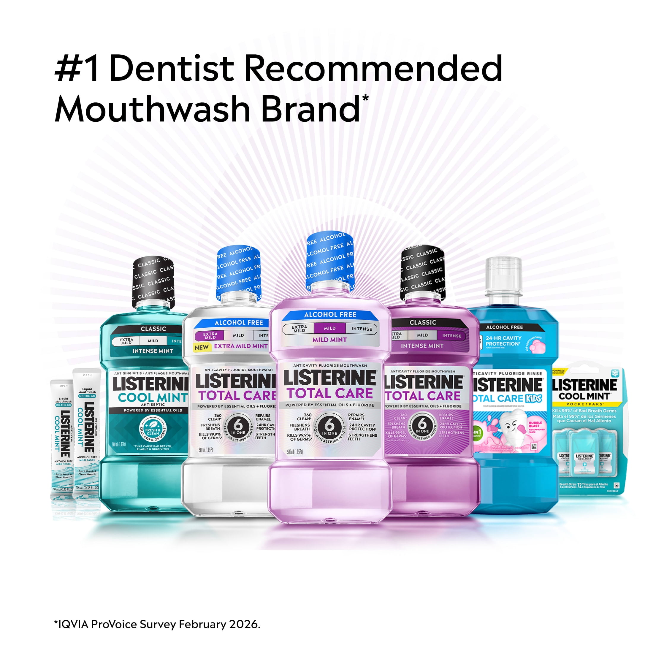 Listerine Total Care Extra Mild Alcohol-Free Anticavity Mouthwash 1L