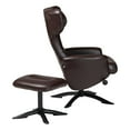 thumbnail image 4 of Baxton Studio Elwood Brown Faux Leather 2-Piece Lounge Chair and Footrest Set, 4 of 6