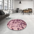 thumbnail image 4 of Ahgly Company Machine Washable Indoor Rectangle Abstract Pink Daisy Pink Area Rugs, 7' x 10', 4 of 7