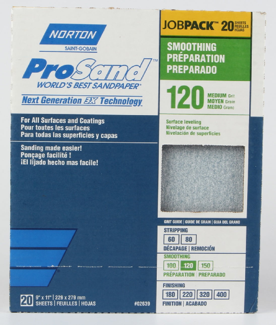 Norton 50613038 ProSand Sandpaper, 120 Grit