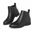 thumbnail image 4 of Rexoro Girls Ankle Boots Star Perforated Round Toe Low Heel Short Booties with Side Zipper for Toddler Little Kid Big Kid School Daily Wear, 4 of 7