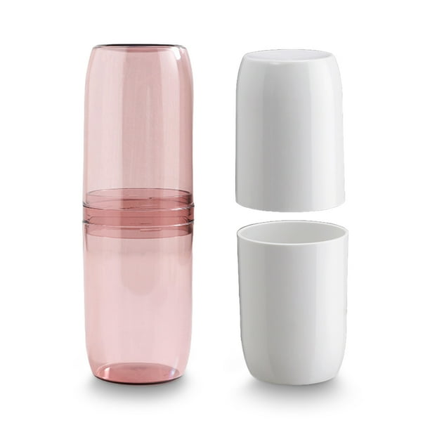Estuche de cepillo de dientes Portátil Pasta de dientes Contenedor Polvo a prueba de polvo Plástico Diario Uso Diario Sencillo Holder Holder College Senderismo Cuatro tazas-rosa sidaley HA028212-08