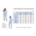 thumbnail image 5 of GLOBAL Women 100% Cotton Pajama Set Long Sleeve Pjs Button Down Comfy Nightwear, 5 of 5