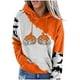 thumbnail image 1 of Moda mujer cuello redondo manga larga Halloween camiseta impresión con capucha bolsillo blusa Tops Fridja ghj987+6539, 1 of 4