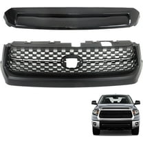 Genrics Front Grille Hood Bulge Molding Set Glossy Black Replacement for 2014-2020 Tundra 53101-0C041 1KPTY1211K05