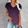 thumbnail image 2 of Pompotops Womens Spring And Summer Casual V-Neck T-shirt Printed Short Sleeved Top Clearance, 2 of 5