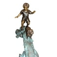 thumbnail image 4 of Nifao Kid with dog walking on a log Bronze Statue – Garden Outdoor Decor Sculpture, 57"L x 18"W x 41"H, 4 of 11