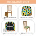 thumbnail image 4 of Colorful Geometric Pattern Seat Covers for Dining Room Chairs Set Of 4,Stretch Printed Washable Chair Seat Cover with Elastic Ties and Button,Removable Waterproof Couch Cushion Covers, 4 of 6