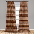 thumbnail image 5 of Ambesonne Zambia Curtains, Tribal Wavy Lines, Pair of 28"x63", Pale Brown Cinnamon, 5 of 5