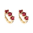 thumbnail image 1 of MasteelfCA 1Pair Women Large Zircon Earrings Simple Diamond Ear Rings Jewelry Gift Decor (Gold), 1 of 7