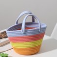 thumbnail image 4 of Bolsa Mini bolso de mano para mujer con rayas coloridas, cesta pequeña bonita, bolsos de playa de punto (S) JShteea Para Estrenar, 4 of 8