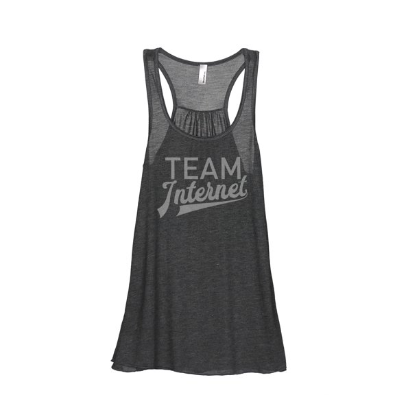 Thread Tank Team Internet Women's Sleeveless Flowy Racerback Tank Top Charcoal Small