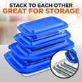 thumbnail image 5 of SereneLife Rectangular Glass Bakeware Set - 4 Sets of High Borosilicate with PE Lid, Blue, 5 of 7