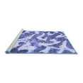 thumbnail image 2 of Ahgly Company Machine Washable Indoor Round Abstract Blue Modern Area Rugs, 3' Round, 2 of 4