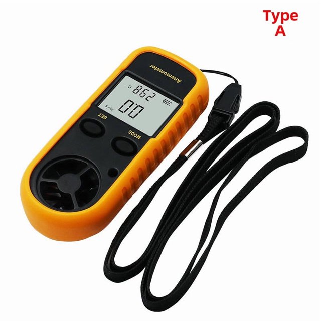 Compact Digital Anemometer with Wind Temperature Measurement, 0-30m/s Range, User-Friendly Design, Durable Material for Outdoor Activities and Weather Monitoring - Portable Wind Speed Gauge