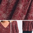 thumbnail image 6 of DARING DIVA Women's Plus Babydoll V Neck Lantern Sleeve Blouses 4X Dark Red, 6 of 6