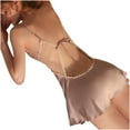 thumbnail image 2 of FRSASU Plus size Pajamas Women's Underwear Mesh Lace Slip Nightdress Home Wear Purple Free Size(Free Size), 2 of 3
