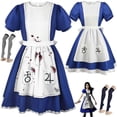 thumbnail image 2 of Alice Madness Returns Alice Anime Cosplay Costume Maid Apron Dress Game Halloween Party Uniform Disfraz Lolita Dress for Women, 2 of 4