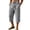 Dark Gray #1, variant on Men's Capris Breathable Textured Linen Cropped Trousers Drawstring Elastic Waist Stitched Ribbed Hem Mid-Calf Casual Pants White M