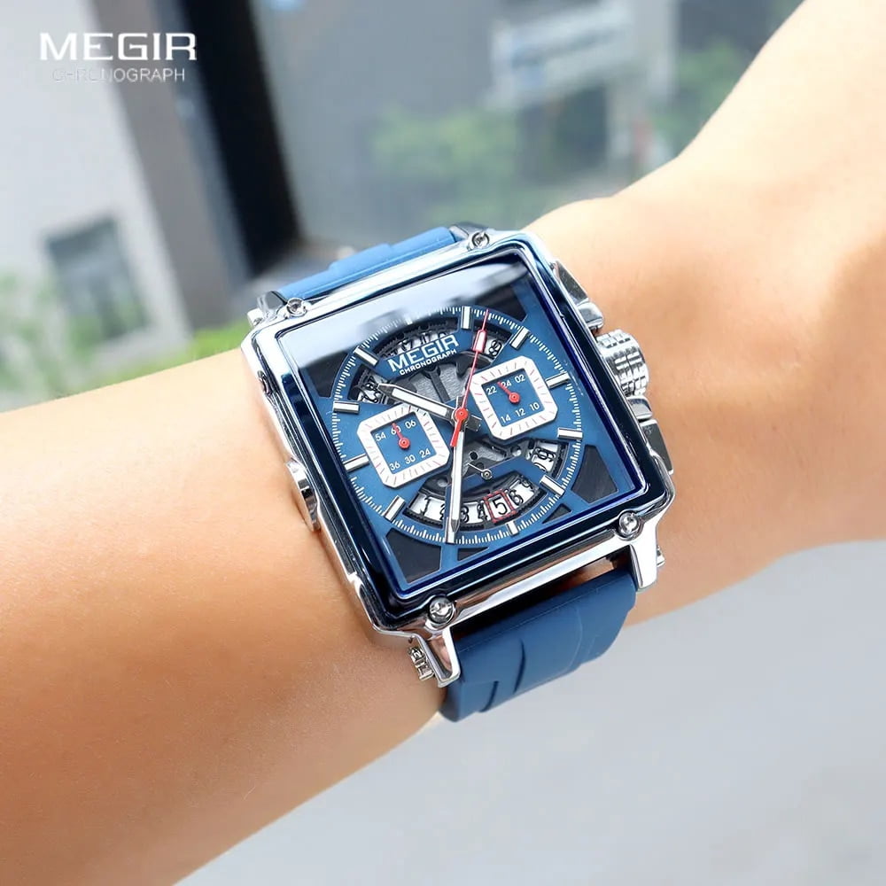 Montre Analogique à Quartz Pour Homme - Bracelet En Alliage Et Cuir, Chronomètre Et Minuterie, Style Sport Décontracté - 9