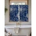 thumbnail image 4 of Blue Flowers Bathroom Window Curtain, Spring Floral Botanical Modern Art Light Filtering Coffee Kitchen Curtains, Bedroom Living Room Curtains 2 Panel 84"x54", 4 of 6